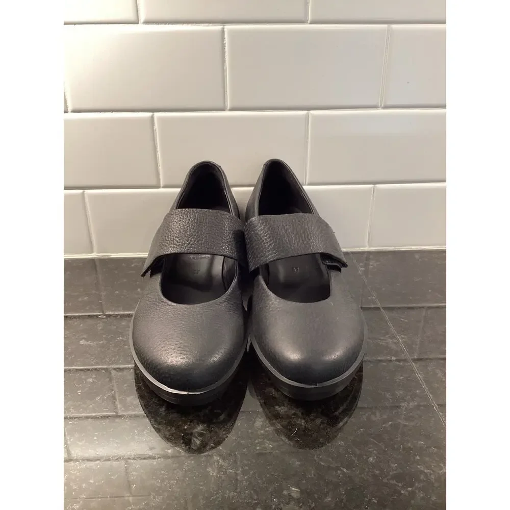 Ecco Women's Skyler 45 Mary Jane Leather Wedge Shoes Comfort Black Size 37